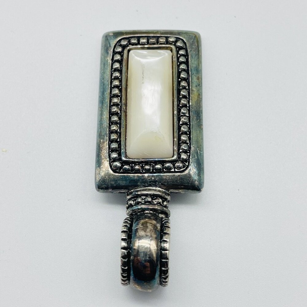 Premier Designs Silver Tone Rectangular Mother Of… - image 3